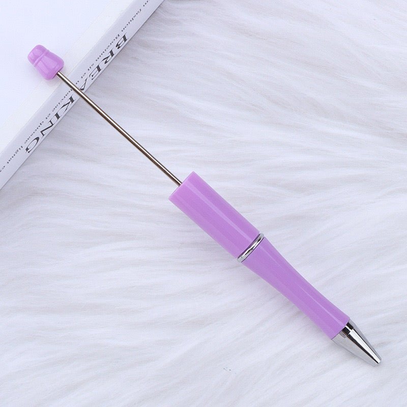 153F. Beadable DIY pink and purple gliter pen - Romo bead
